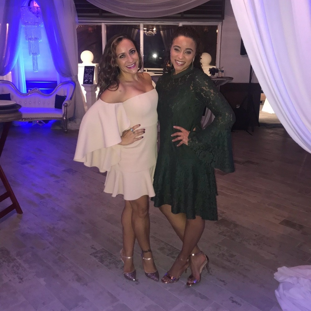 BCBGMaxAzria Cream off Shoulder Dress